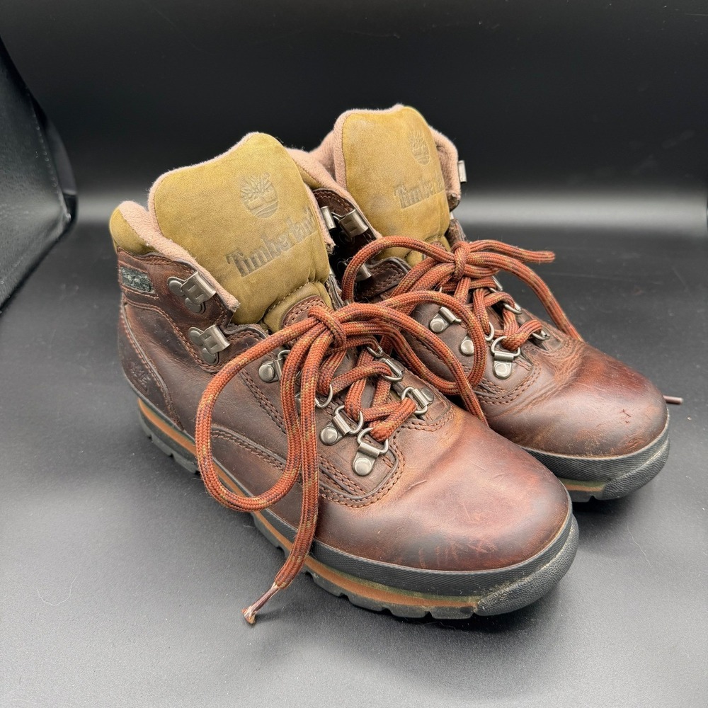 Timberland Womens 8.5M Euro Hiker Brown Leather Hiking Boots